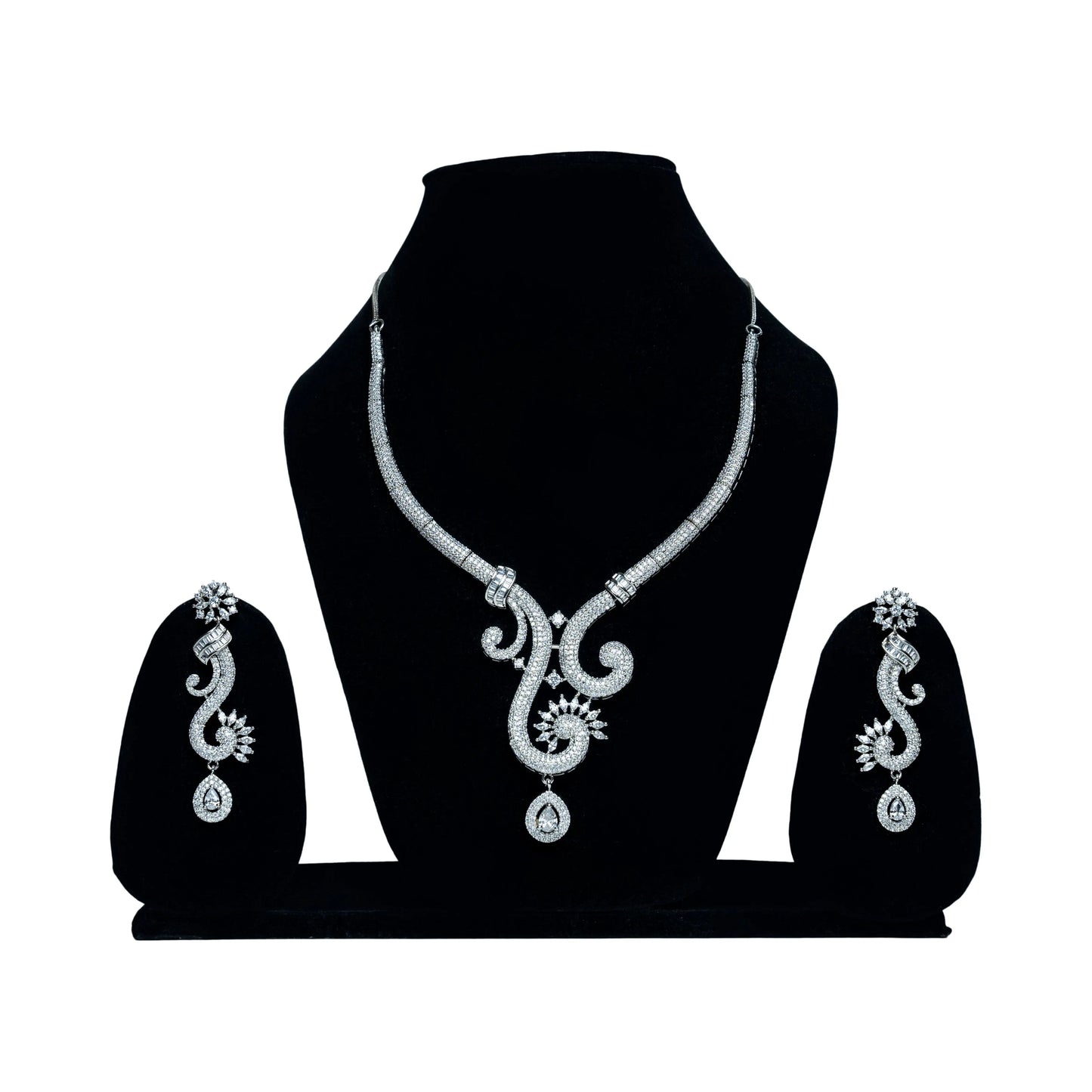 Silver AD Necklace Set