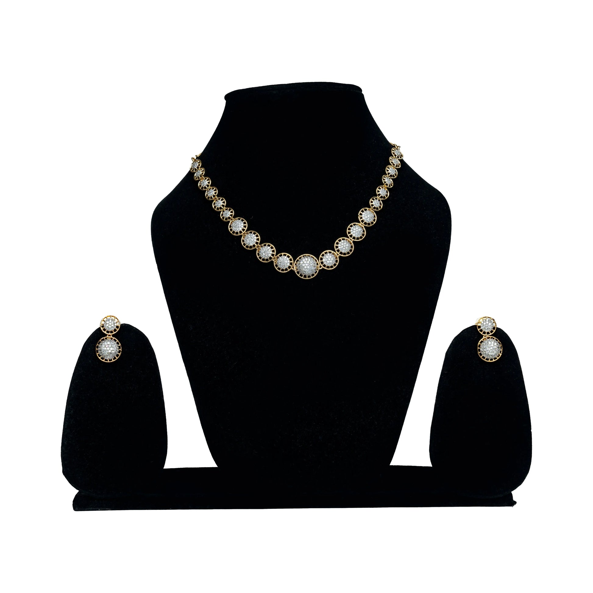 Classic Round AD Stone Design Artificial Necklace Set
