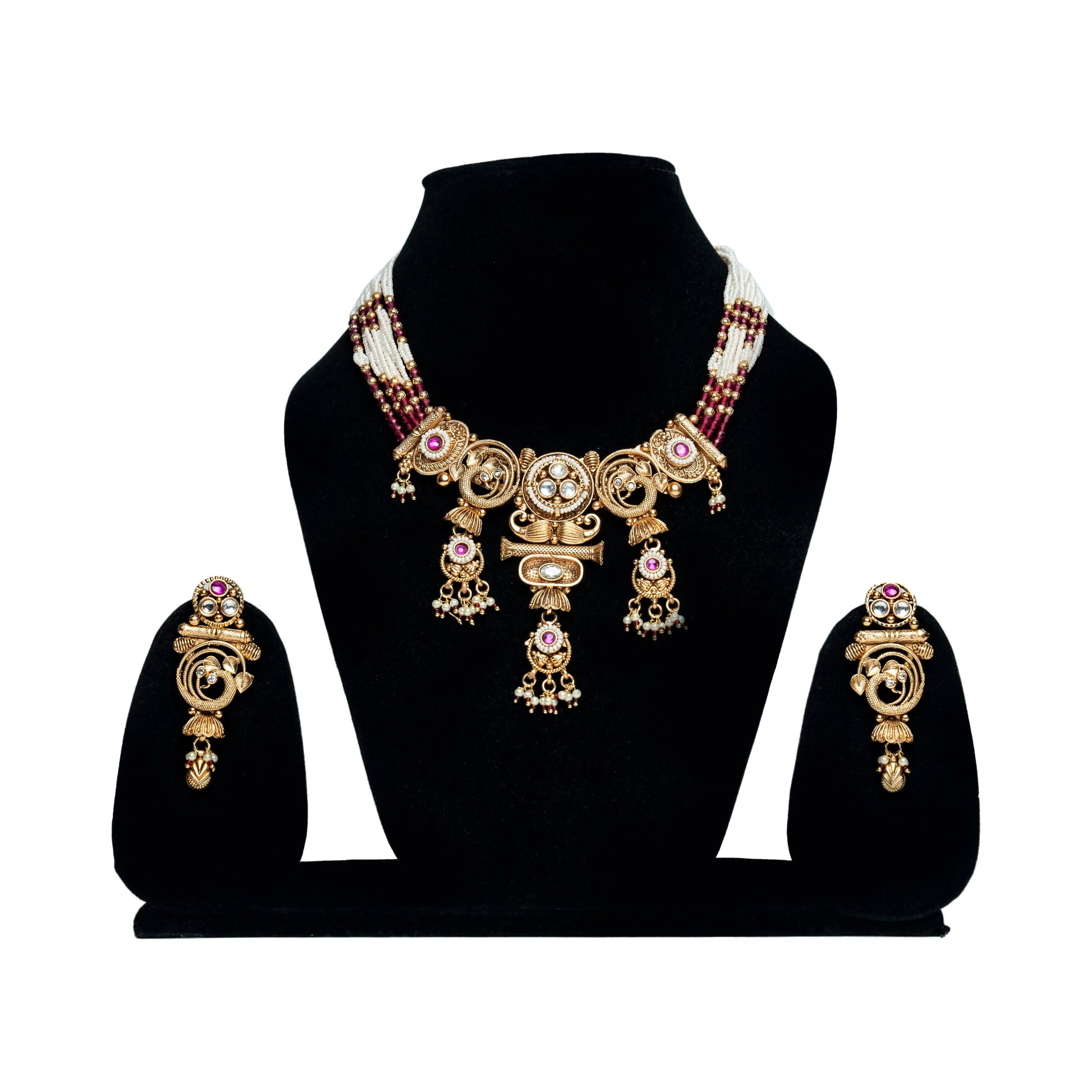 Rajwada Necklace-precious beads