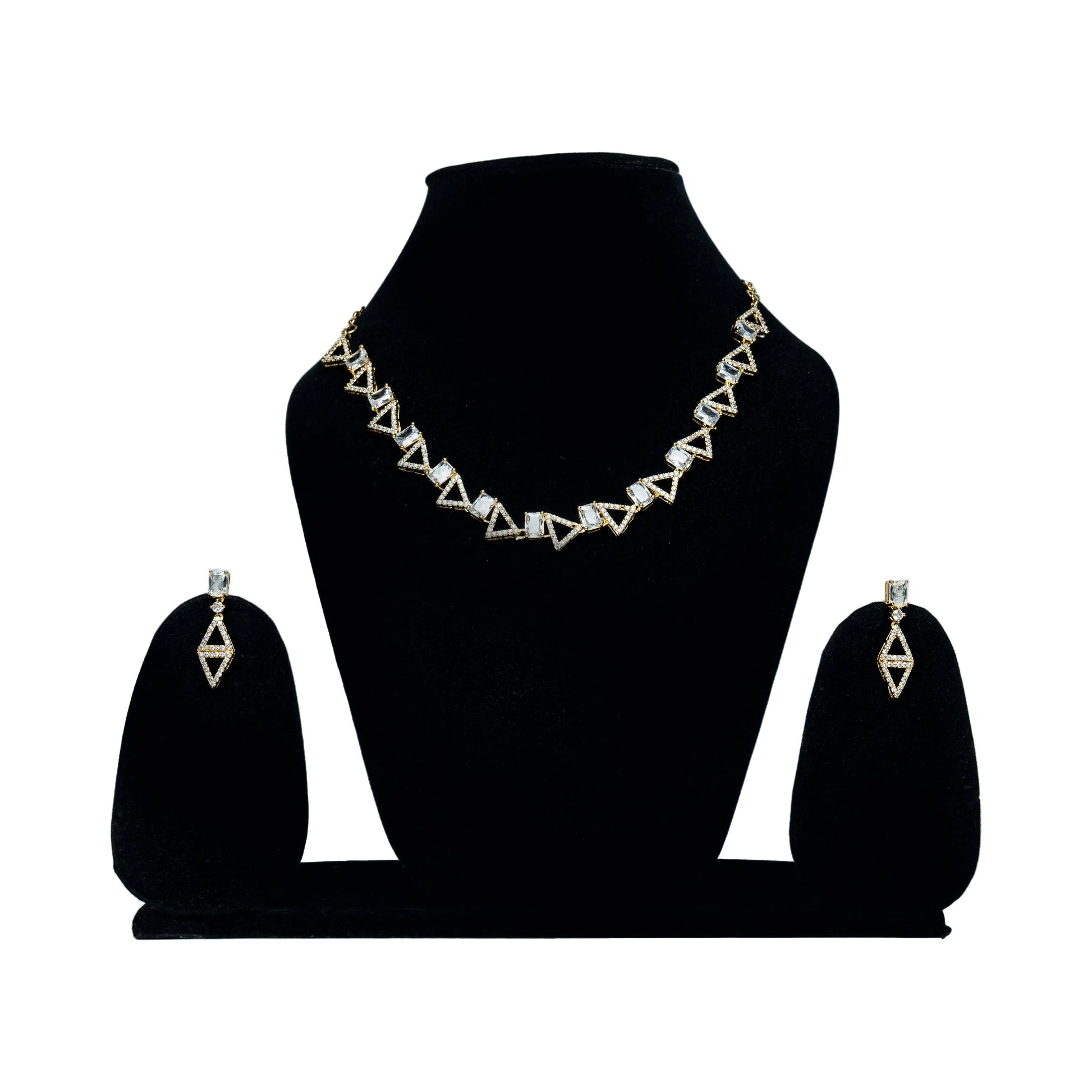 Necklace with triangle stone