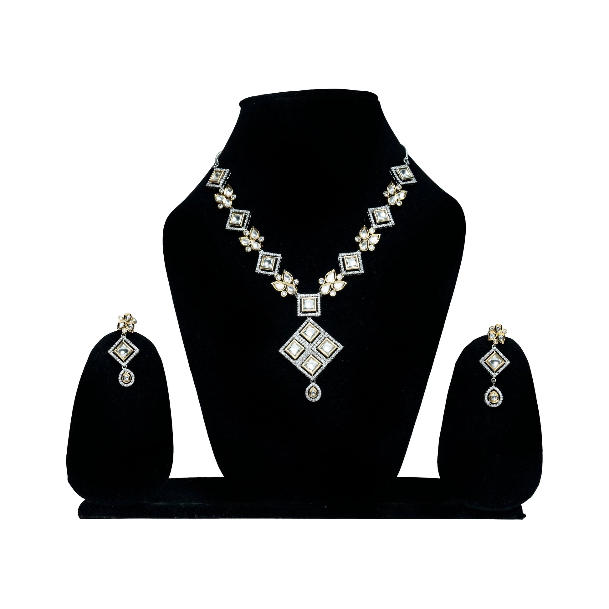 Square Kundan Bridal Necklace Set