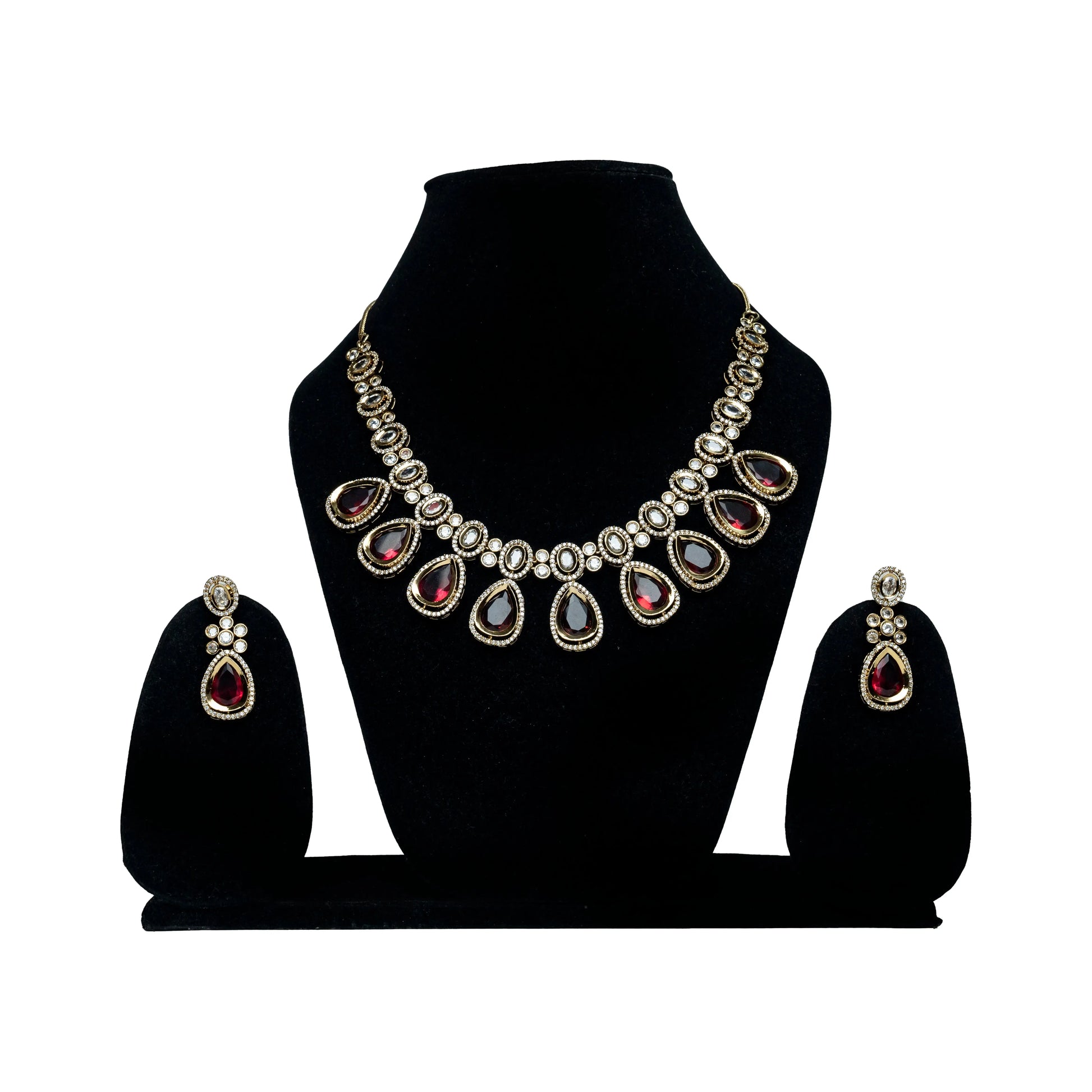 Floral Kundan Pendant Necklace Set