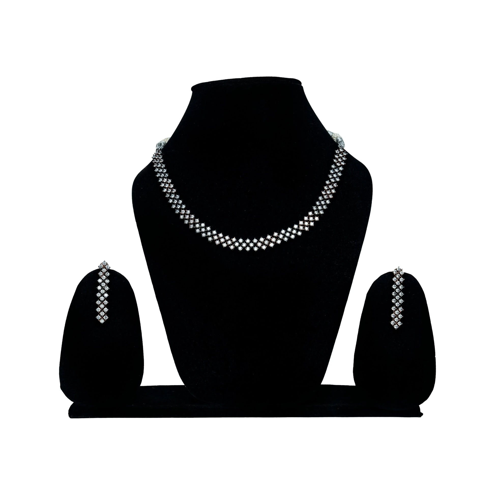 AD Necklace with Studded Earrings