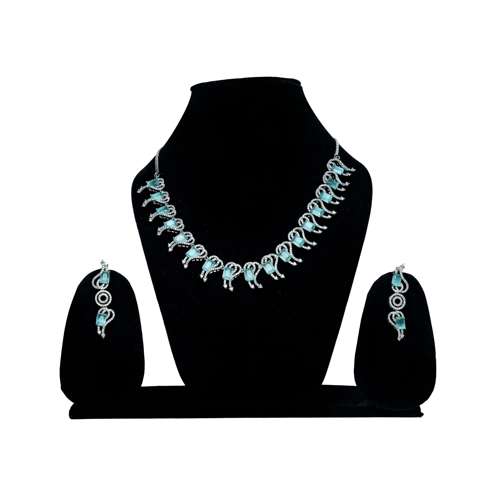 Blue GemStone Trendy Necklace set