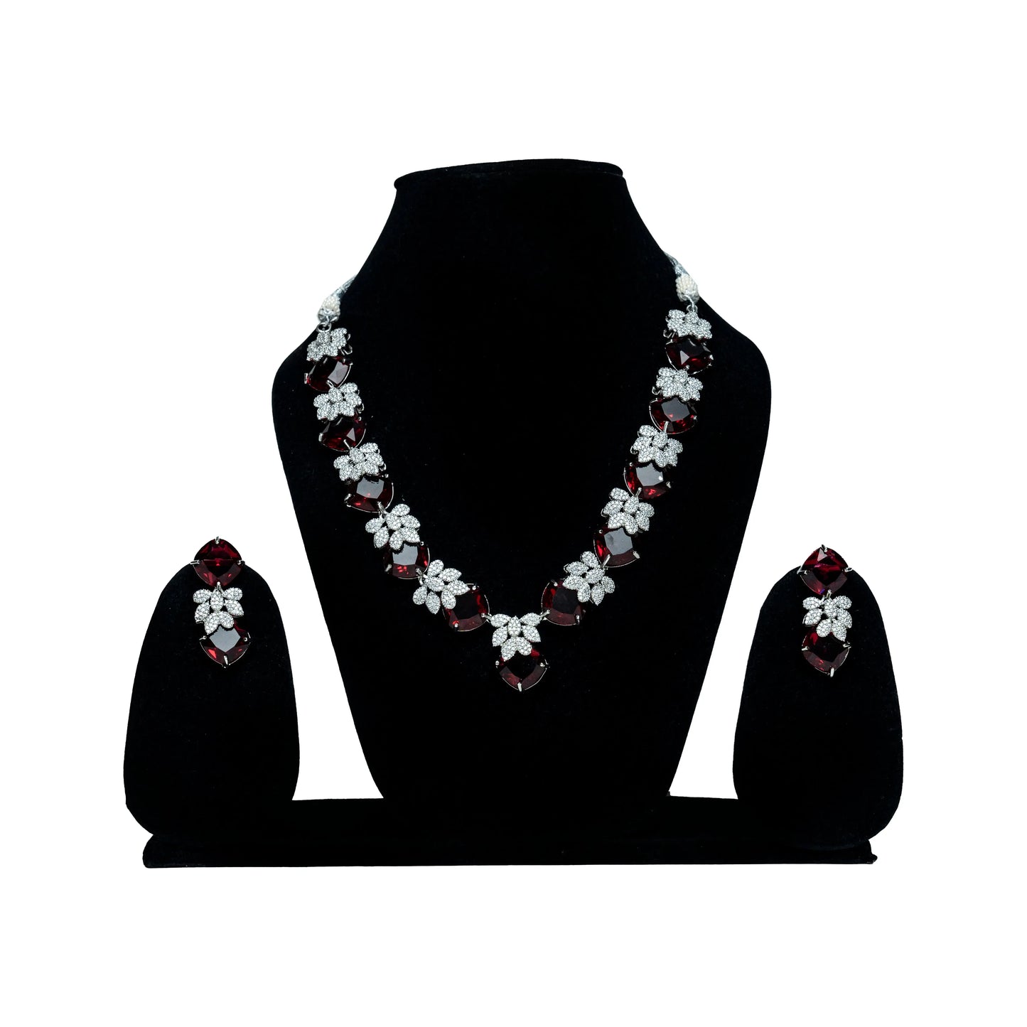 Ruby Floral Necklace Set