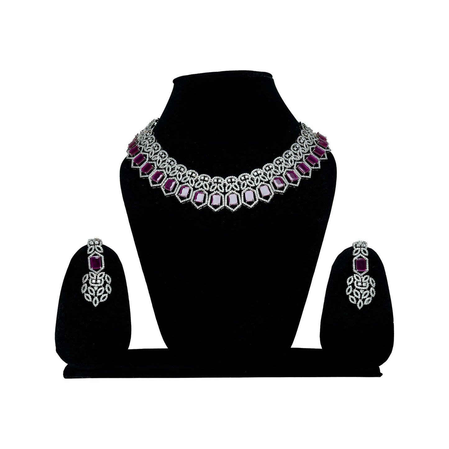 Choker AD Necklace Set with Earrings