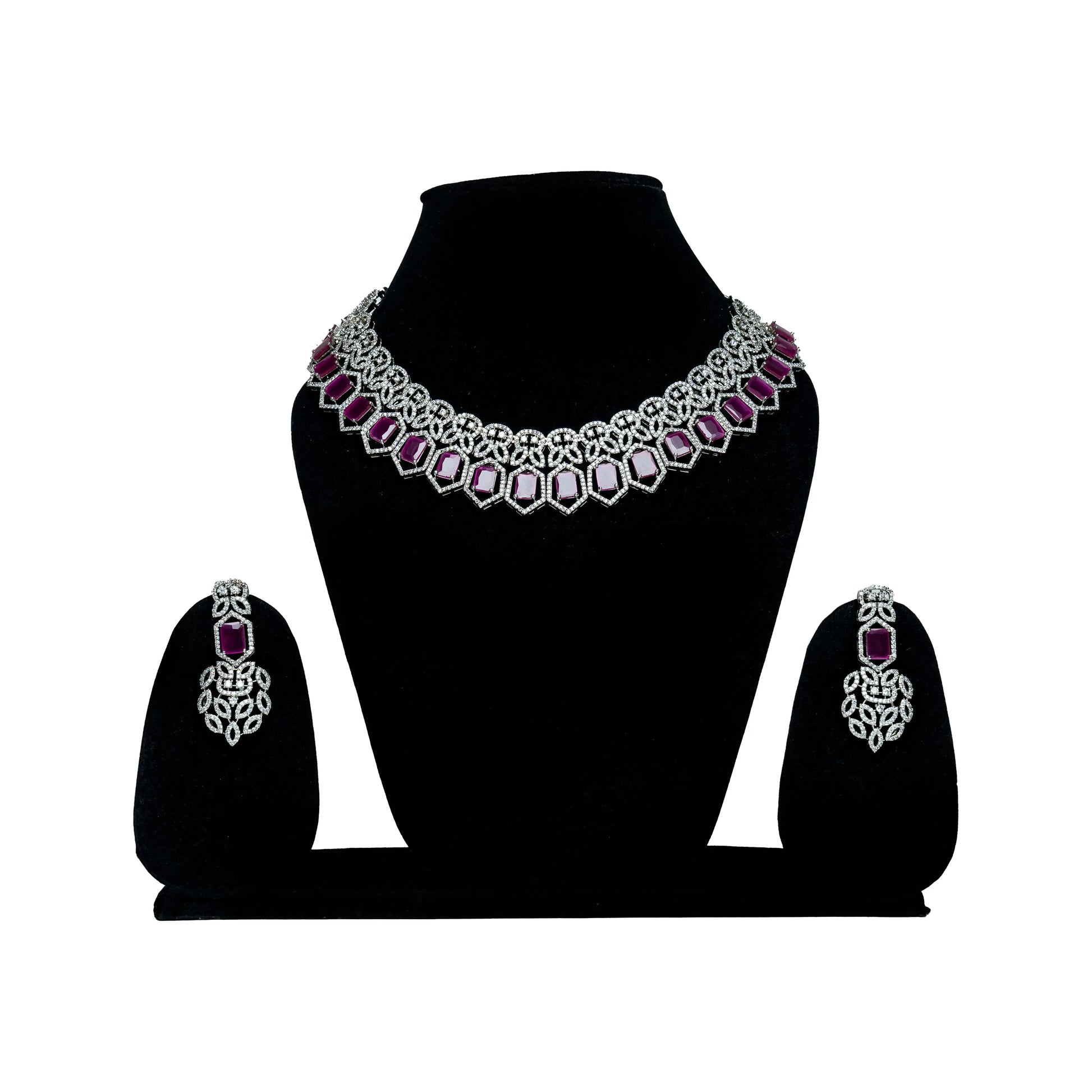 Choker AD Necklace Set with Earrings
