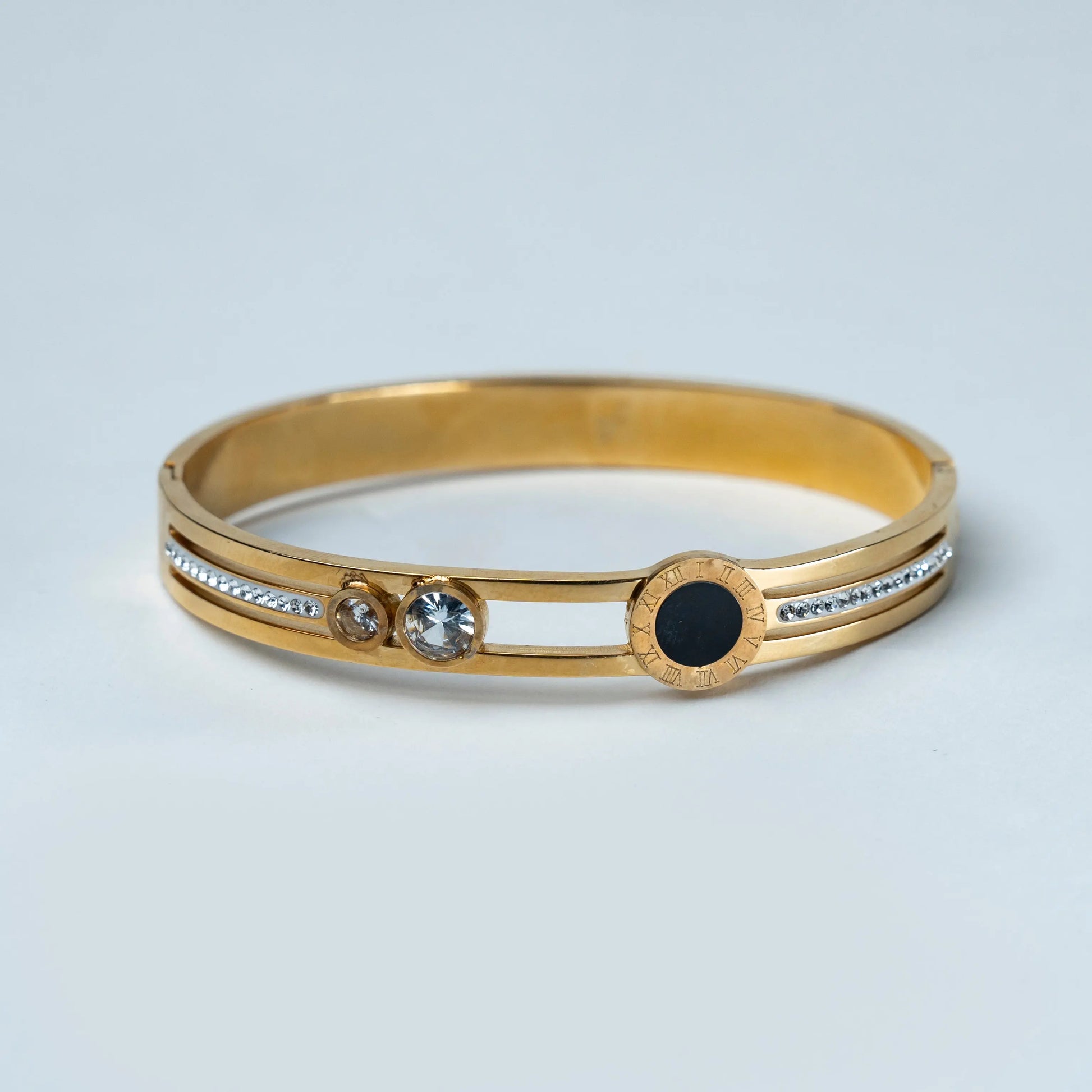 Modern Gold Bracelet with Stones