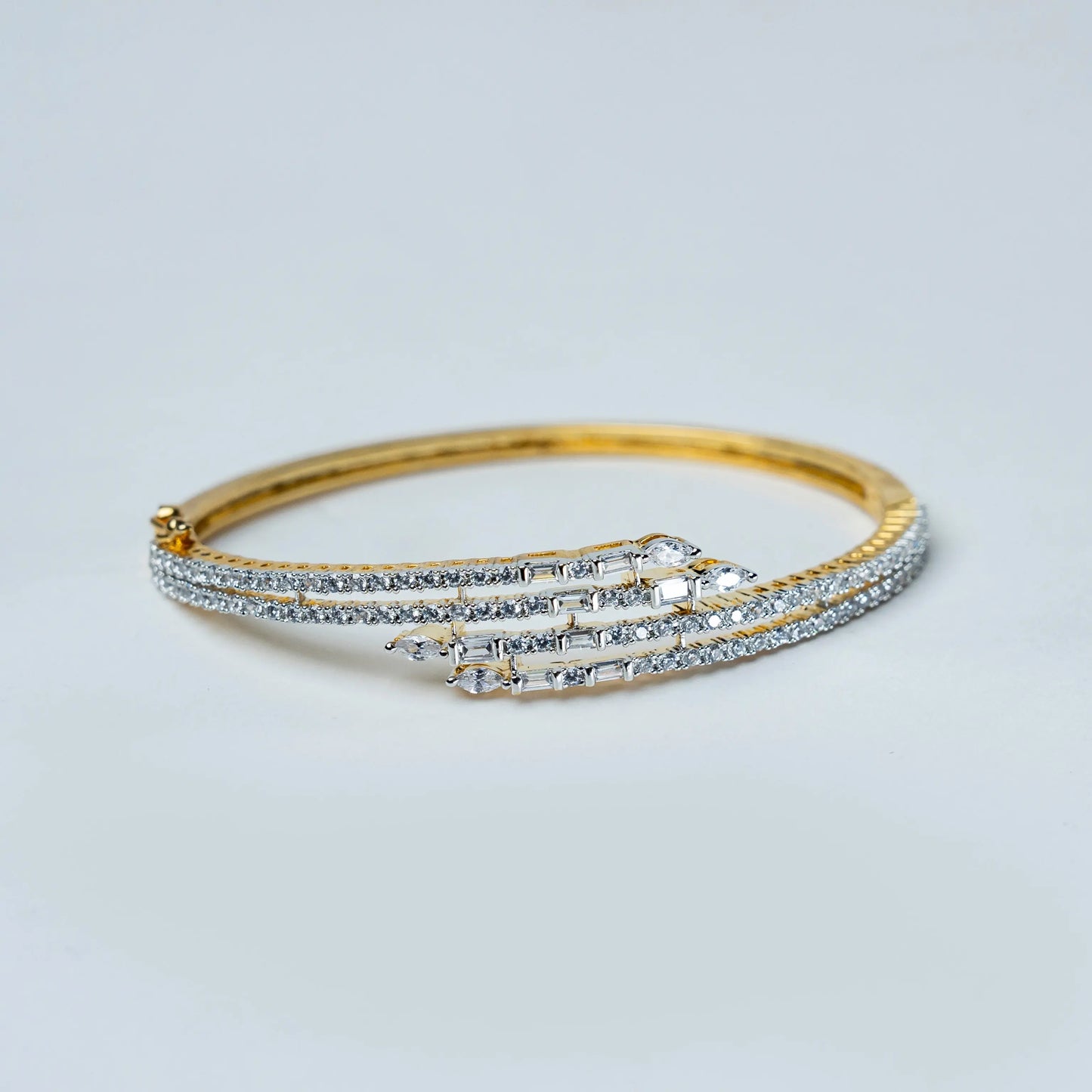 Triple Row Elegant American Diamond Bracelet