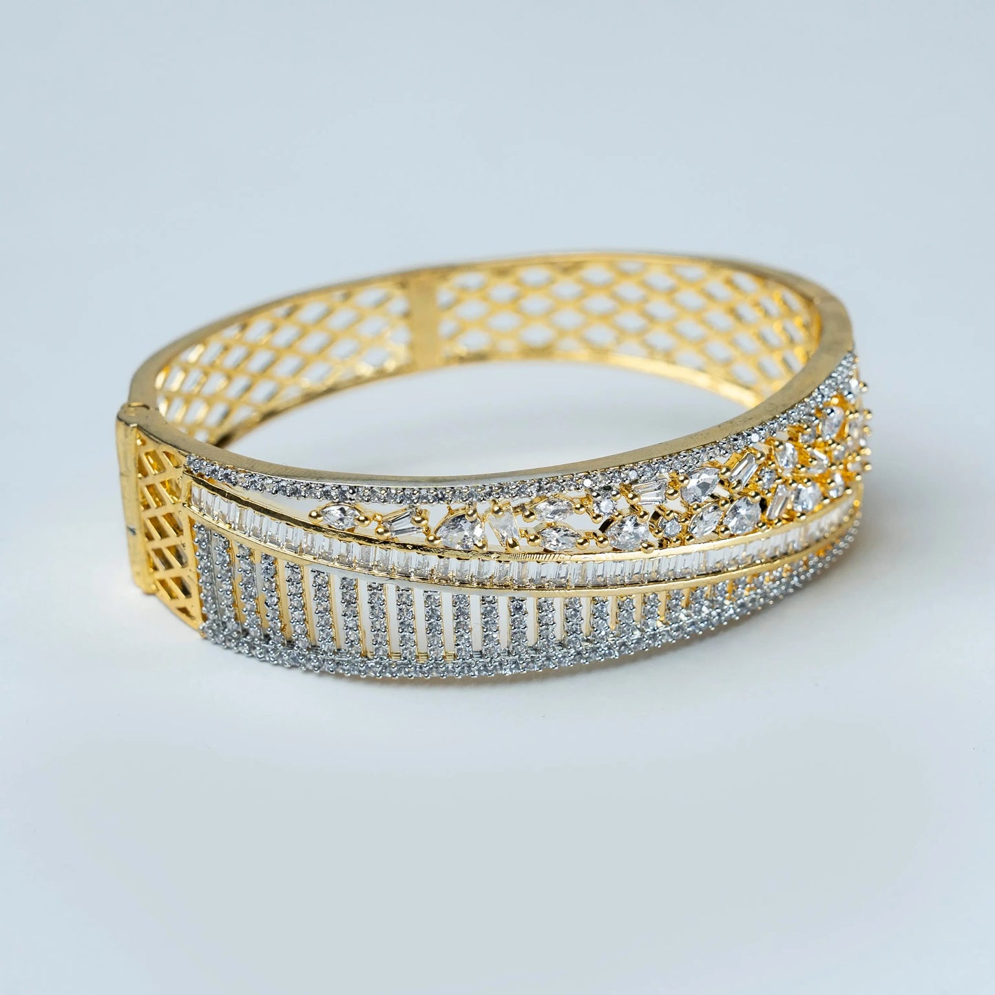 Gold and Diamond Bangle Bracelet