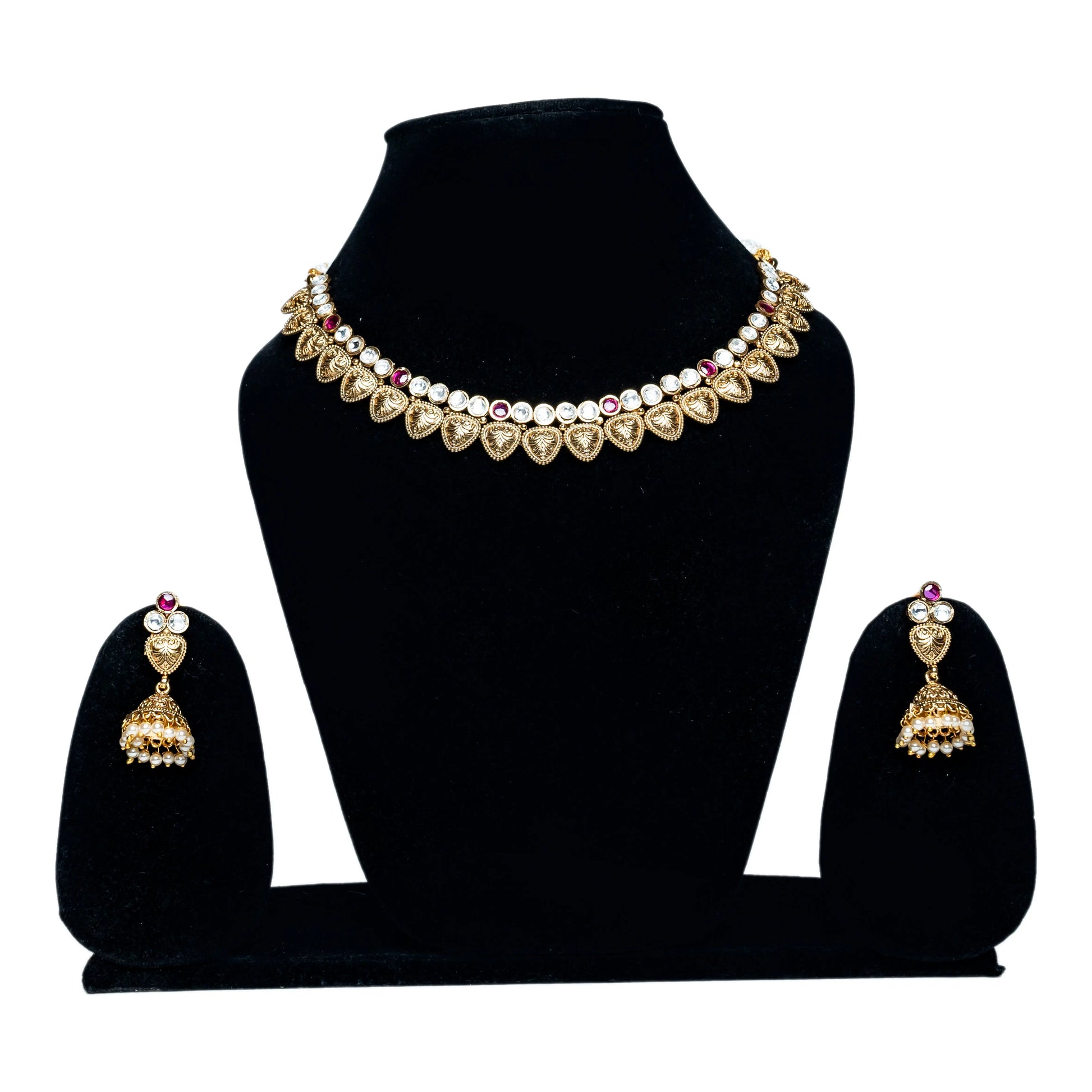 Elegant Kundan Necklace Set with Earrings