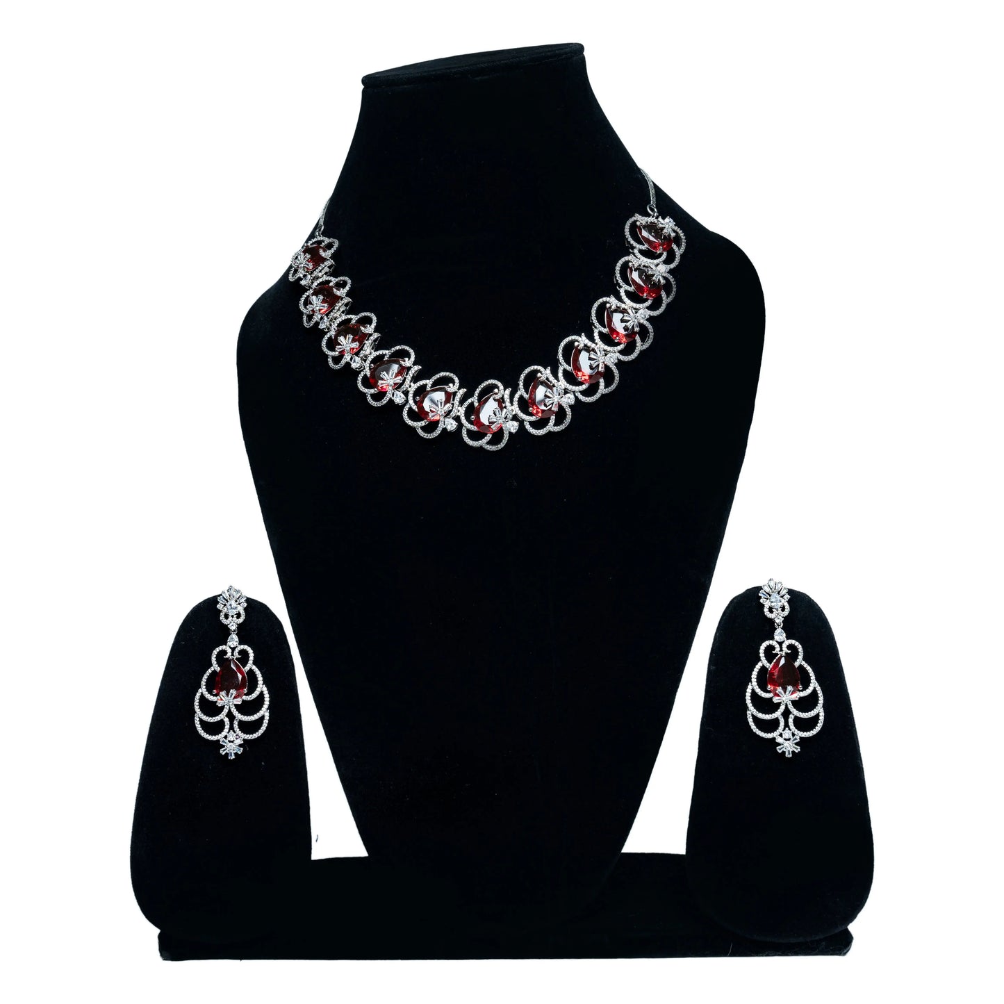 Elegant Red Kundan Jewellery Set