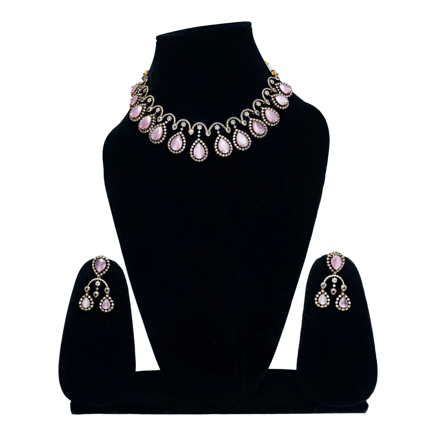 Bridal Pink Kundan Necklace Set