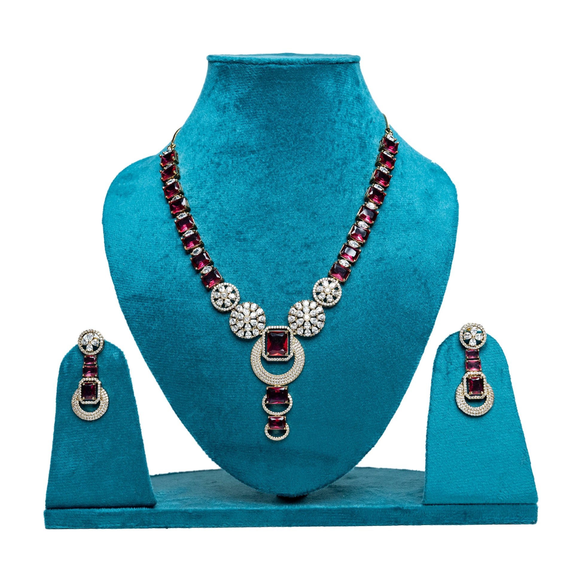 Ruby Red Necklace Set