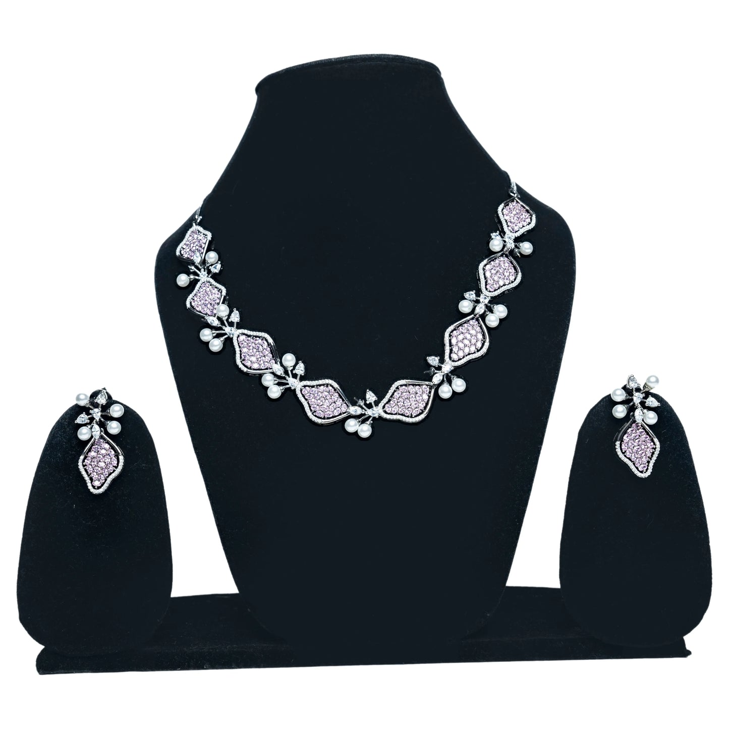Pink Stone Necklace Set