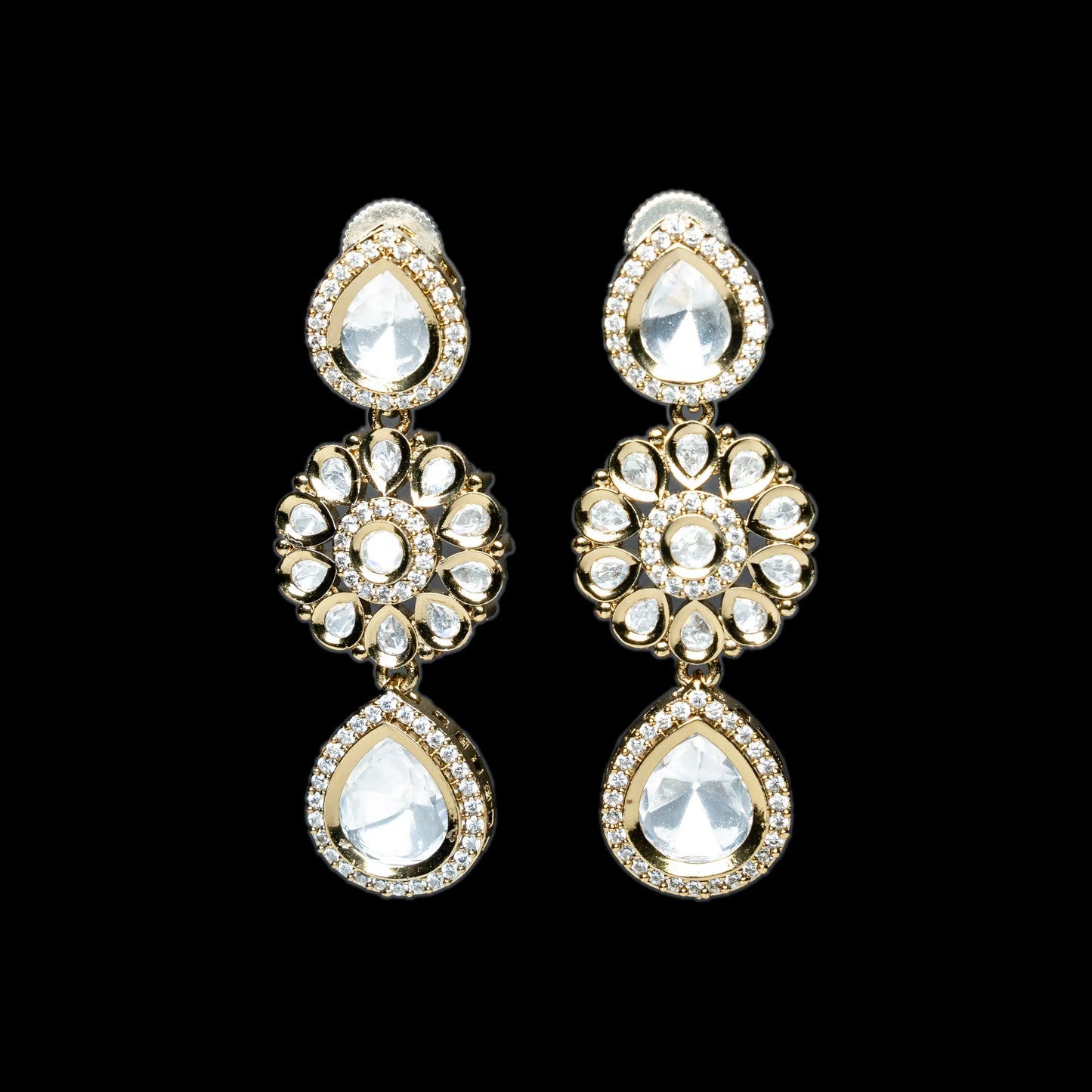 White Kundan Earring