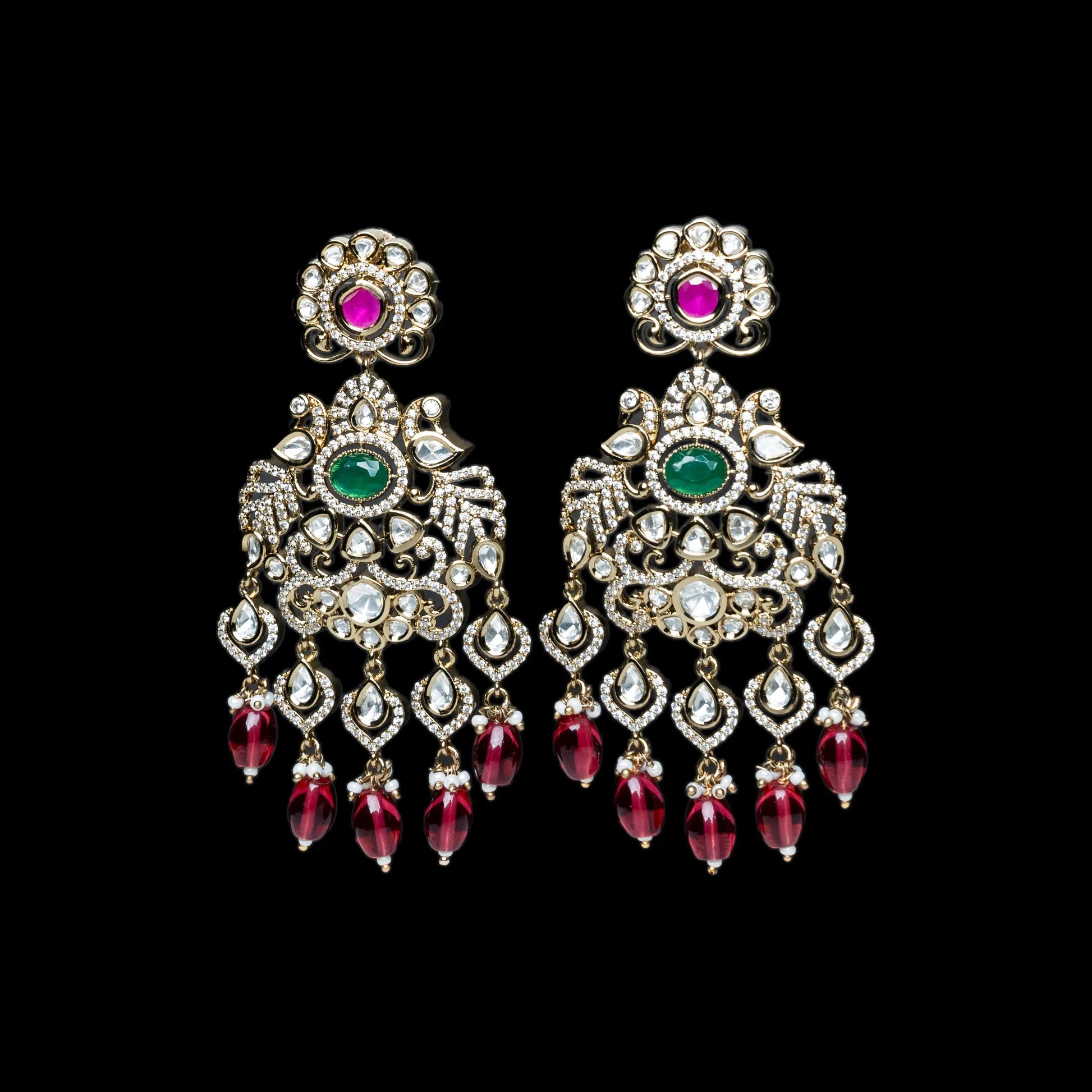 Multicolor Bridal Chandbali Design Jhumke Earrings