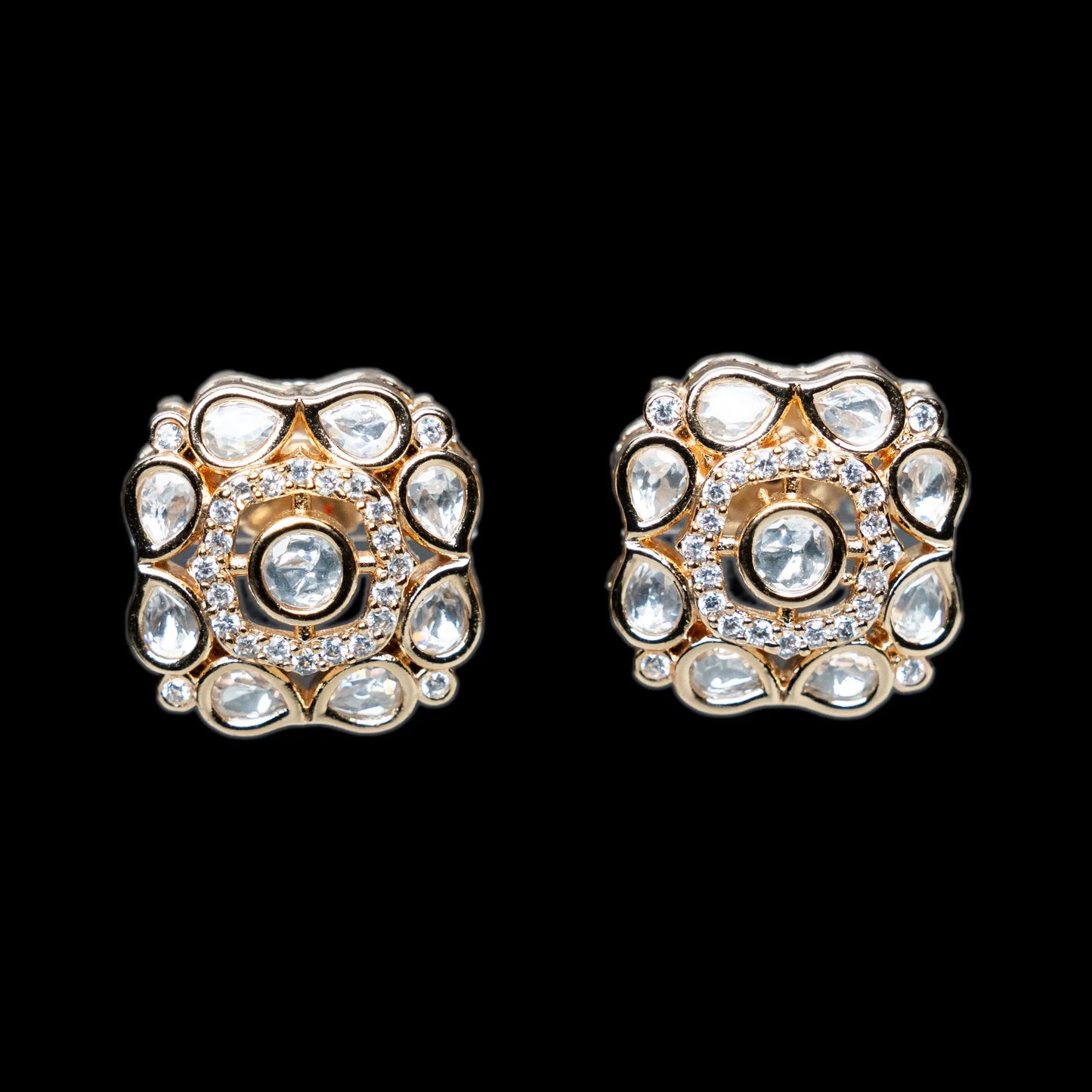 Square Polki Earrings