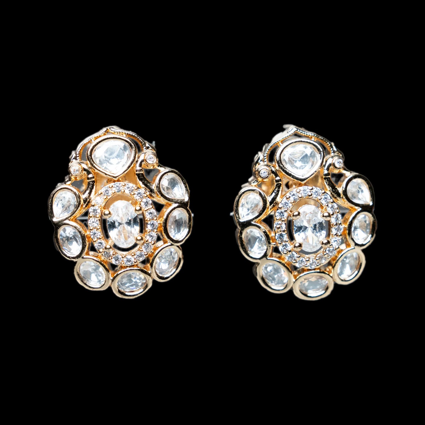 Antique Oval Polki Earrings