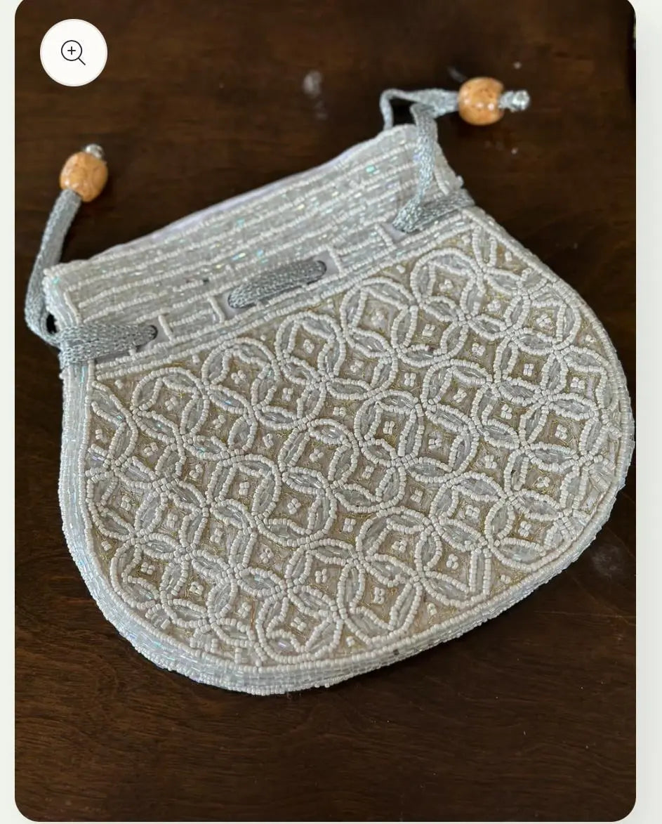 Silver Beaded Bag