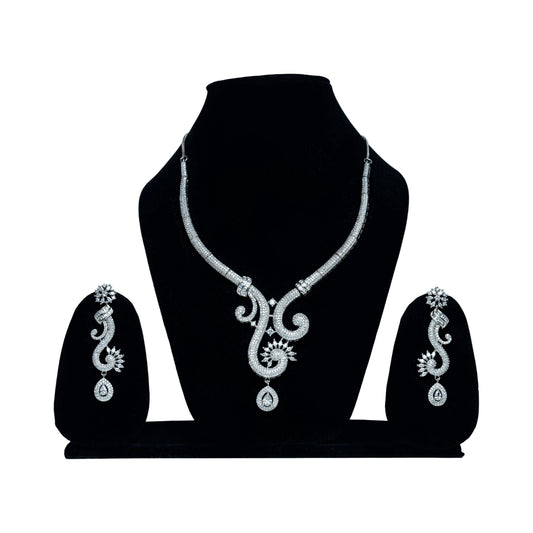 Silver AD Necklace Set