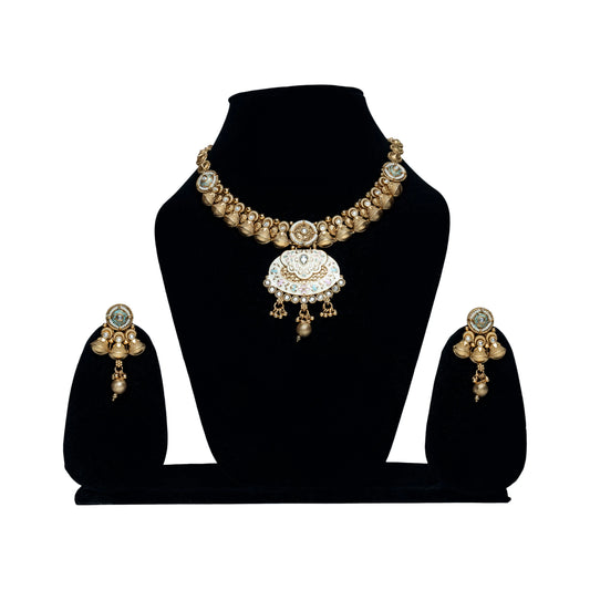 Rajwada Golden Coin Necklace Set