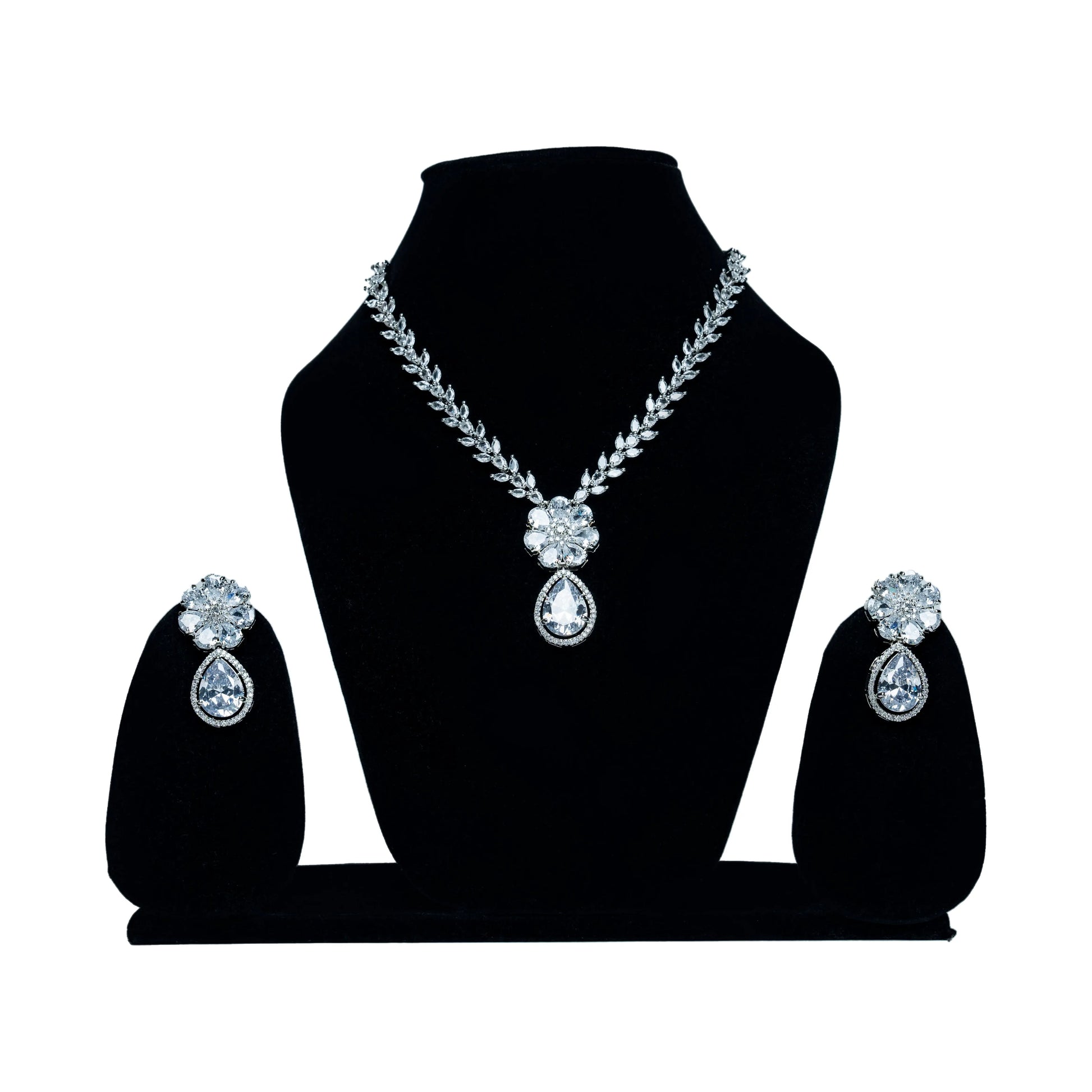 Silver Colour AD Necklace - VERDOT