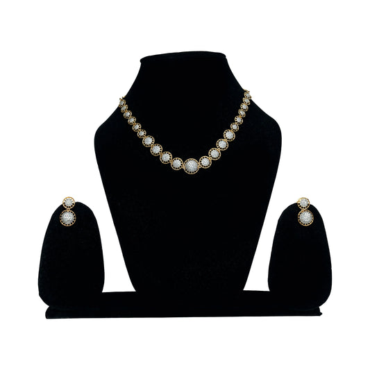 Classic Round AD Stone Design Artificial Necklace Set