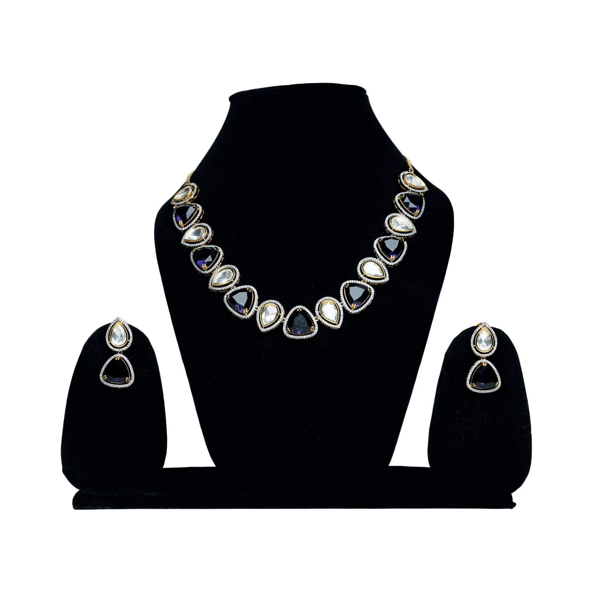 Blue Kundan Necklace Set 