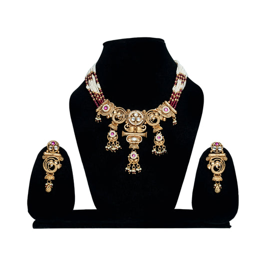 Rajwada Necklace-precious beads