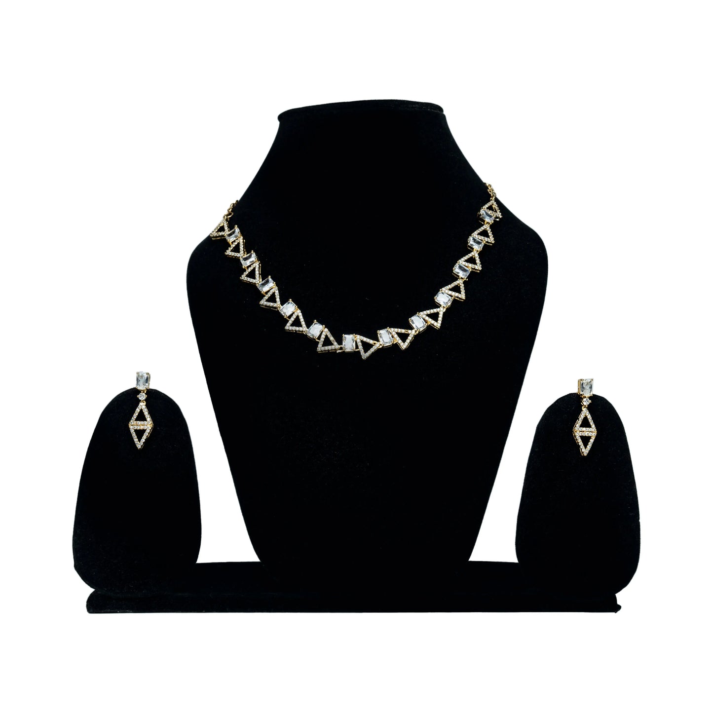 AD Necklace Triangle Shape Stone - VERDOT