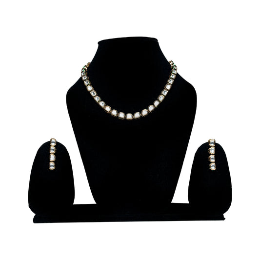 Kundan Single Line Necklace Set
