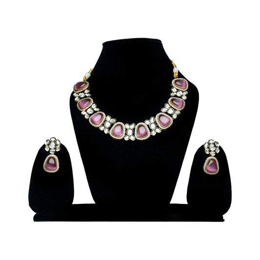 Elegant Pink Necklace Jewellery Set