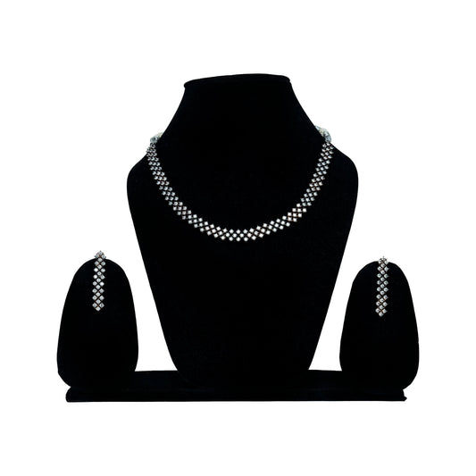 AD Necklace with Studded Earrings