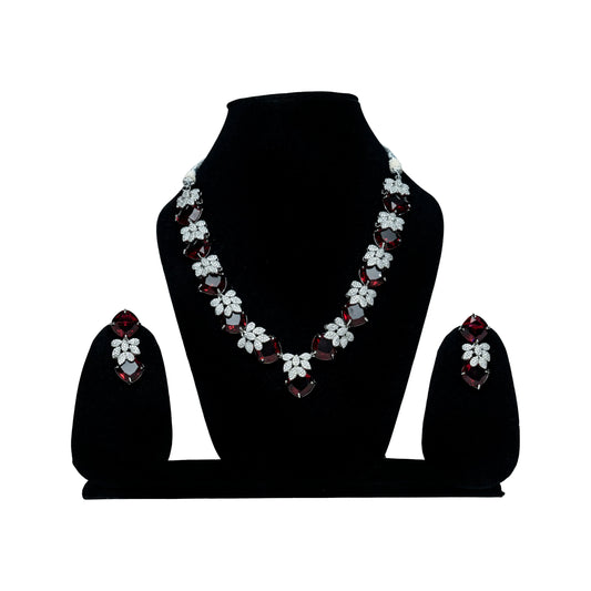Ruby Floral Necklace Set