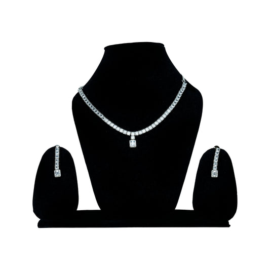 Minimalist American Diamond Necklace Set