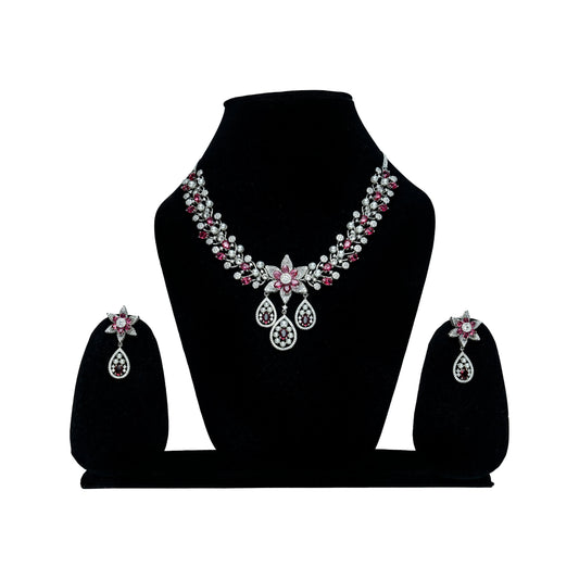 Elegant AD Design Flower Pearl Necklace Set