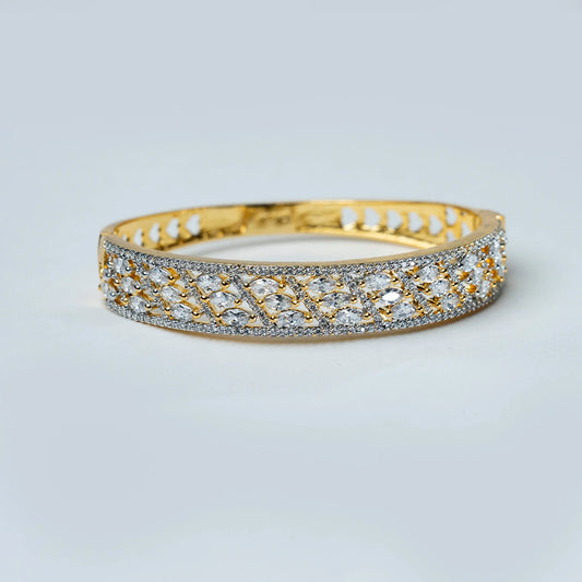 Criss-Cross Stone Design American Diamond Kada