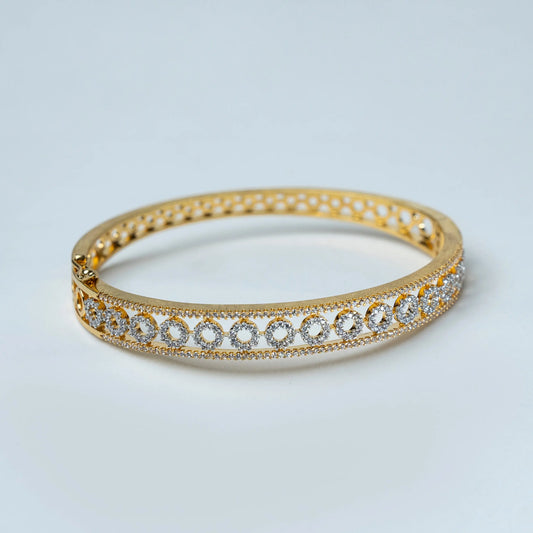 Gold Plated Loop Design American Diamond Bangle