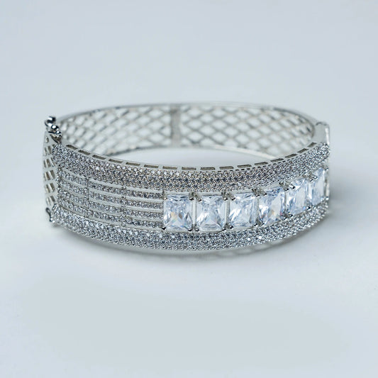 Elegant Silver Square Bracelet