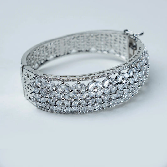 Luxury Marquise Stone Silver Bracelet