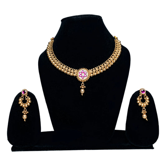 Traditional Gold Choker Necklace Set