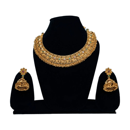 Gold Plated Choker Necklace Set
