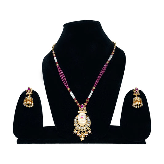 Traditional Handcrafted Purpel Necklace Set