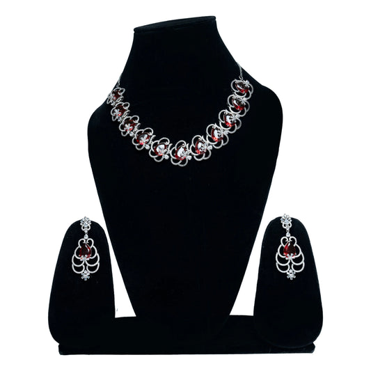 Elegant Red Kundan Jewellery Set