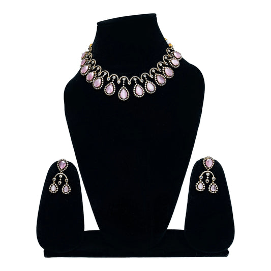 Bridal Pink Kundan Necklace Set