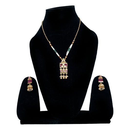 Red&Gold Rajwada Necklace Set