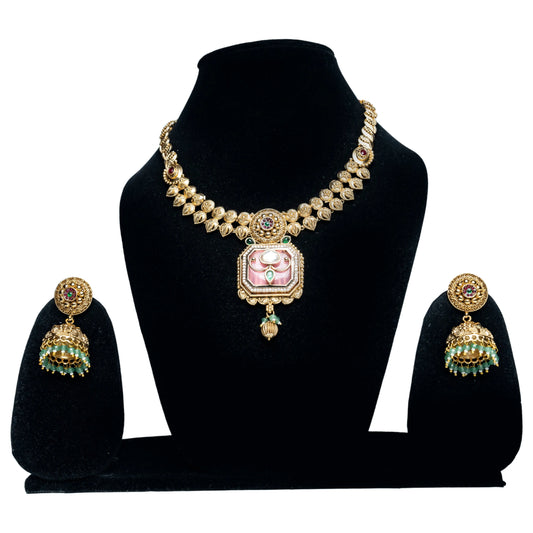 Green Pearl Necklace Set