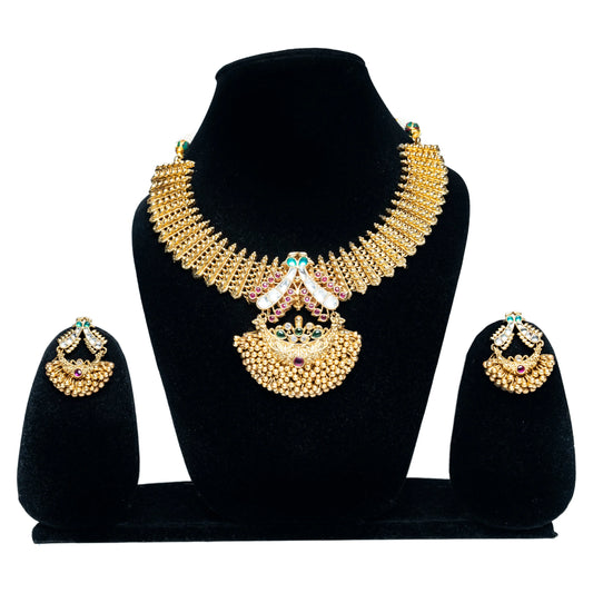 Antique with Grand Pendant Rajwada Necklace Set