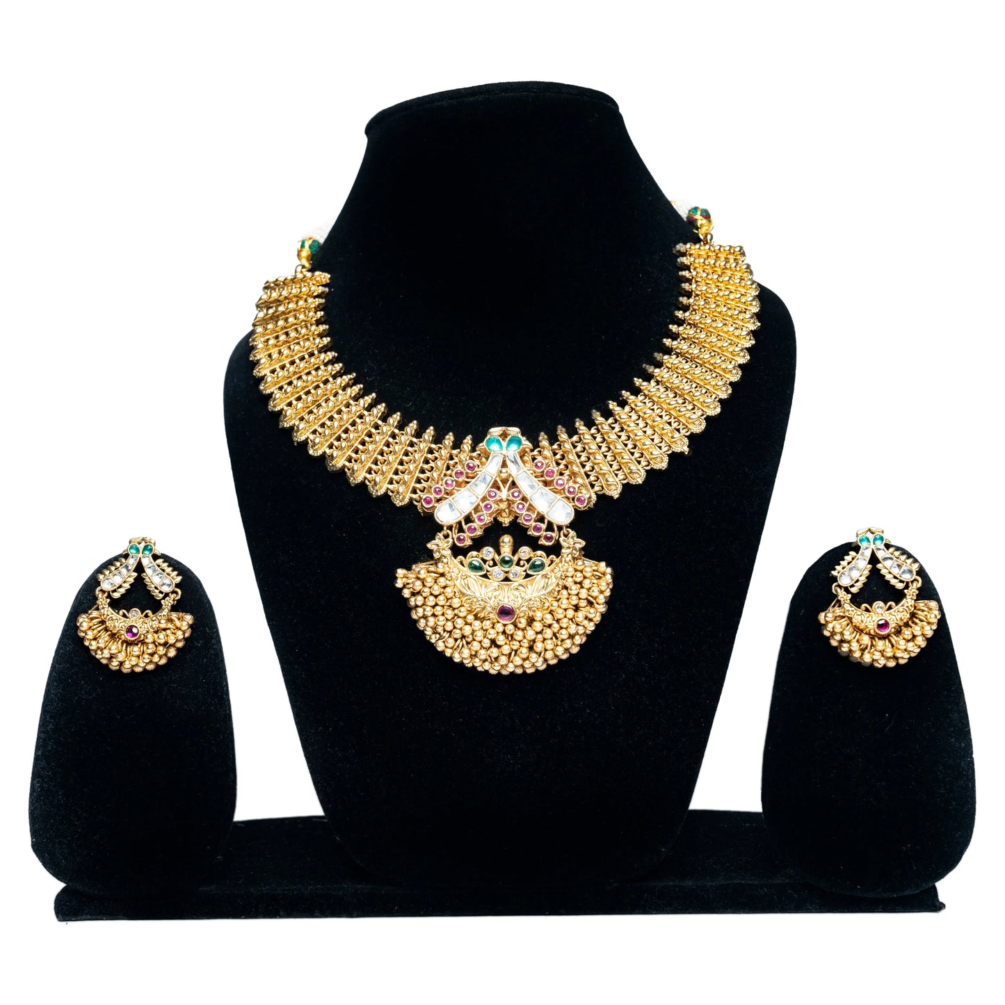 Antique with Grand Pendant Rajwada Necklace Set